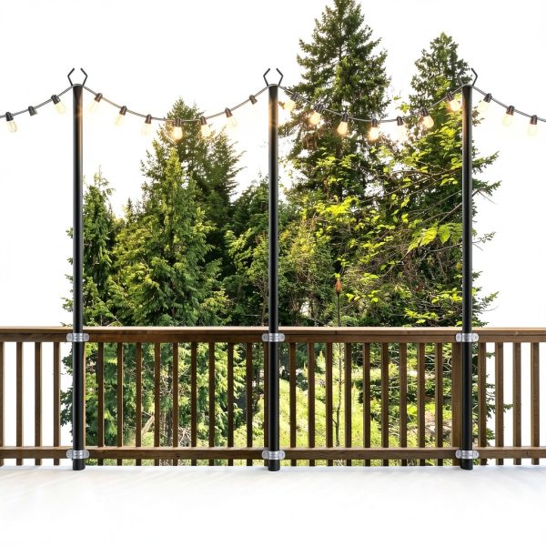 BrightLine 10FT String Light Poles 2 Pack Aluminum-3