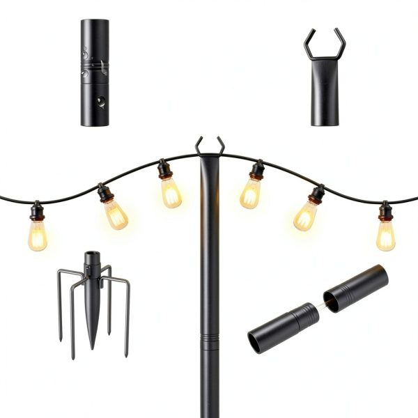 Adjustable Metal Light Pole Jusgym Heavy Design-5