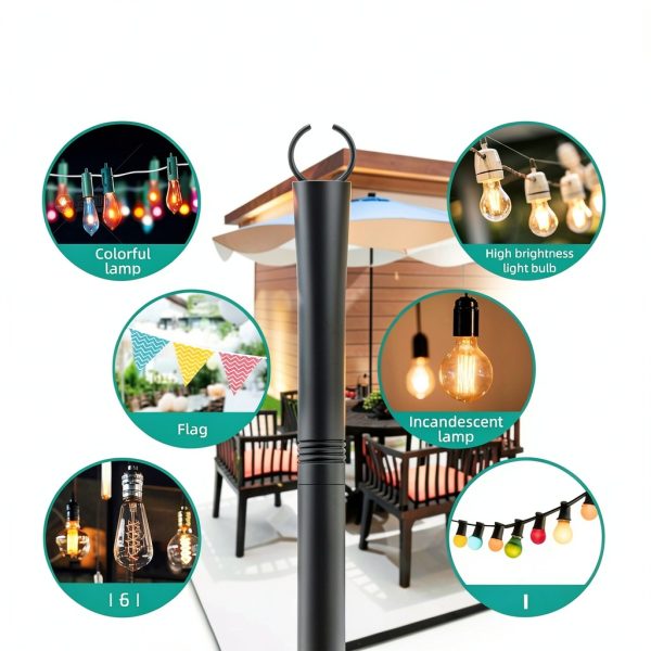 Fuzzy-Bird Outdoor String Light Poles for Patio-1