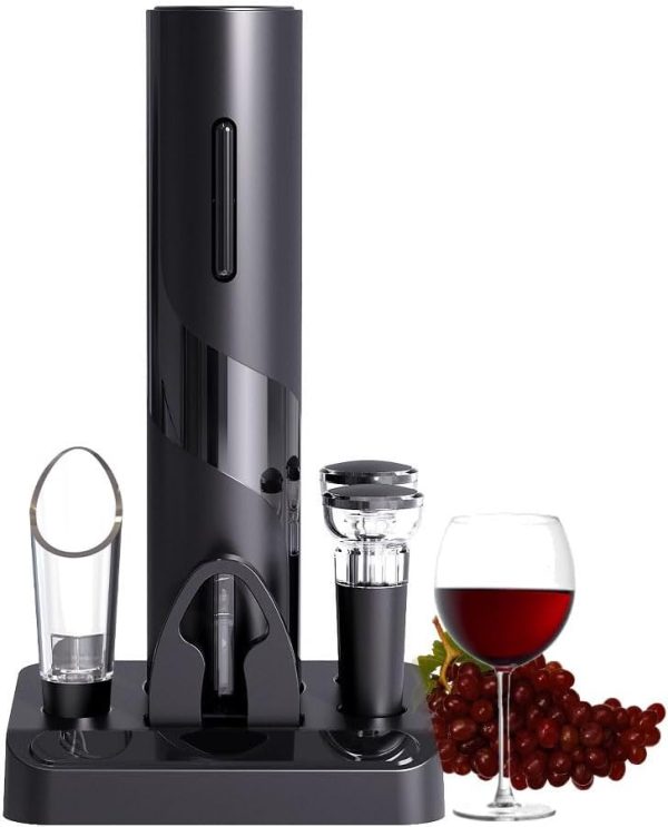 COKUNST Electric Wine Opener Black Rechargeable Kitchen-0