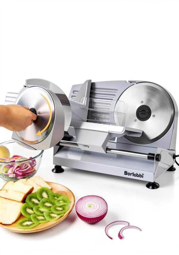 Borlebbi Electric Meat Slicer Stainless Steel Automatic-3