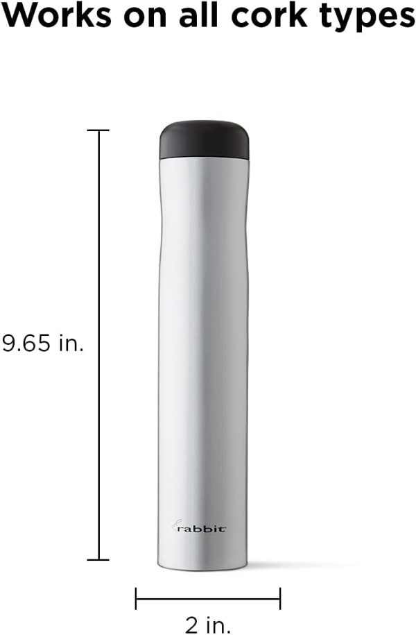 Rabbit Electric Wine Opener Hands Free Rechargeable Silver-1