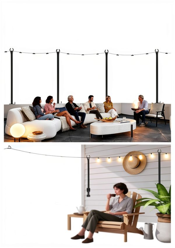 Galvanized Steel String Lights Poles for Outdoors FEED-2