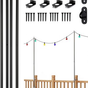 Mayset Stainless Steel String Light Poles for Deck-0