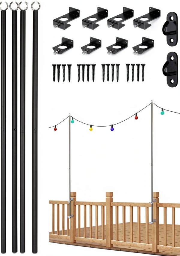 Mayset Stainless Steel String Light Poles for Deck-0