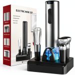 Electric Wine Opener Set HomeHacks USB Rechargeable Silver-0