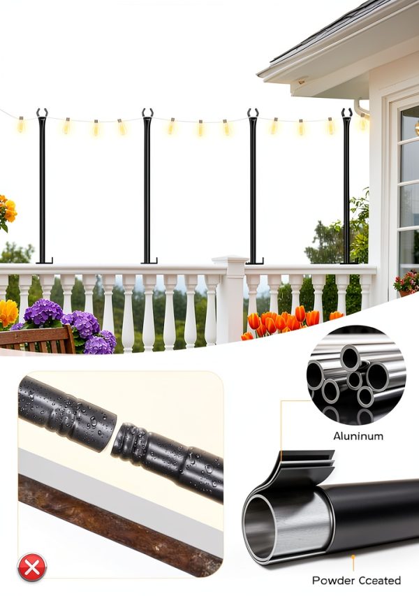 Galvanized Steel String Lights Poles for Outdoors FEED-3