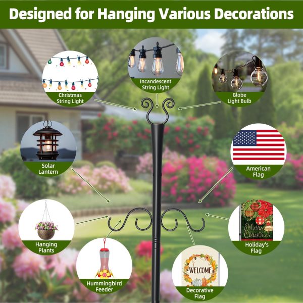 Shepherds Hooks String Light Poles BEMTTALY Metal Classic-3