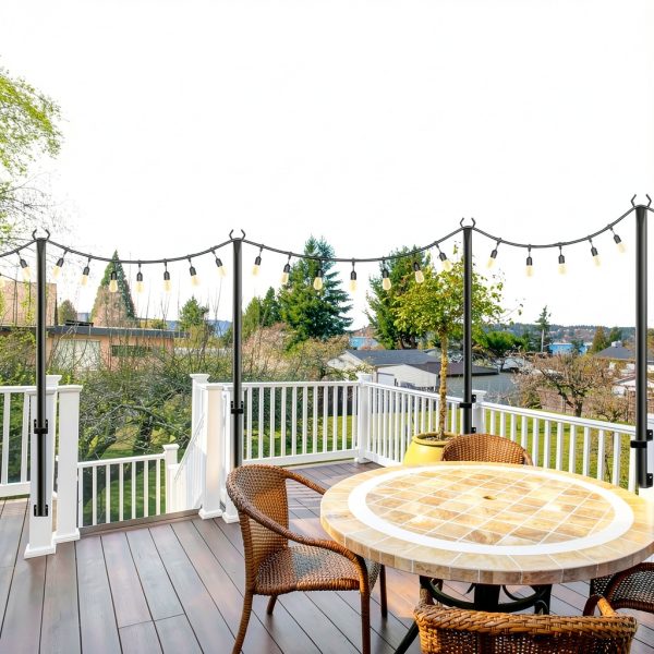 Outdoor String Light Poles AILBTON Metal Design-5