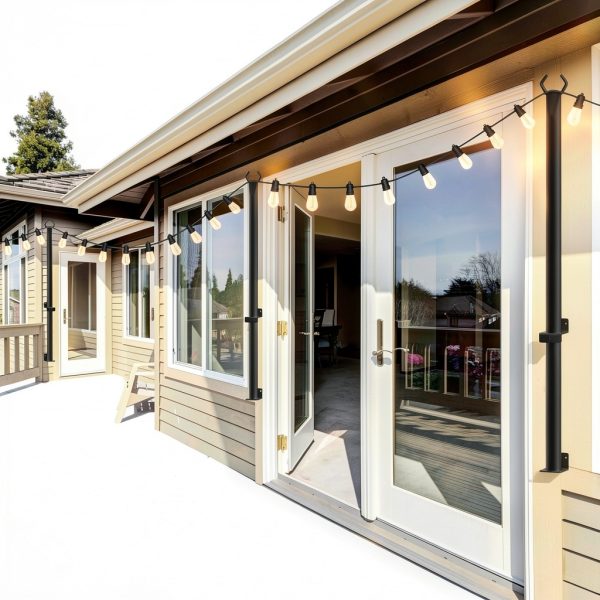 Outdoor String Light Poles by NUERPO Adjustable Metal-5