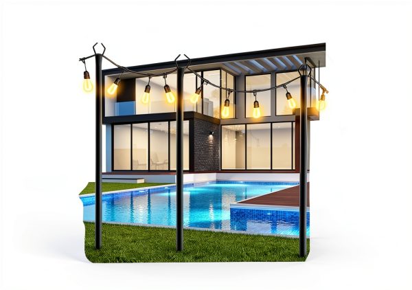 BrightLine 10FT String Light Poles 2 Pack Aluminum-1