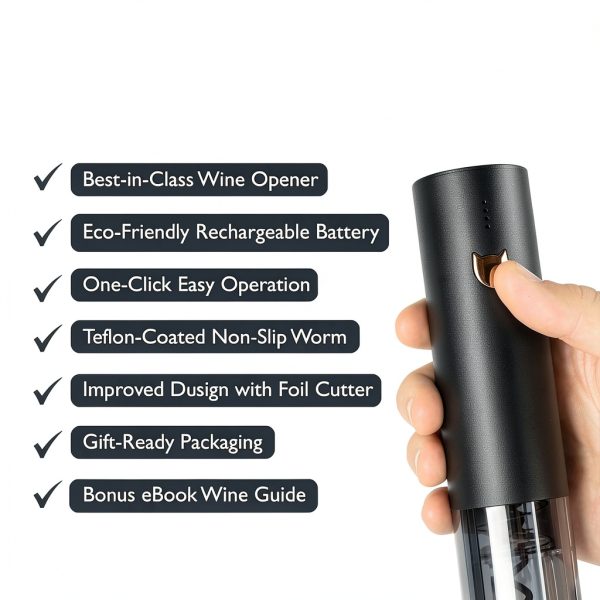 Electric Wine Opener VINABON Matte Black ABS-1