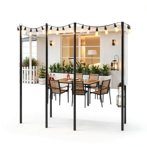 Fuzzy-Bird Outdoor String Light Poles for Patio-5