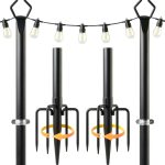 BrightLine 10FT String Light Poles 2 Pack Aluminum-0