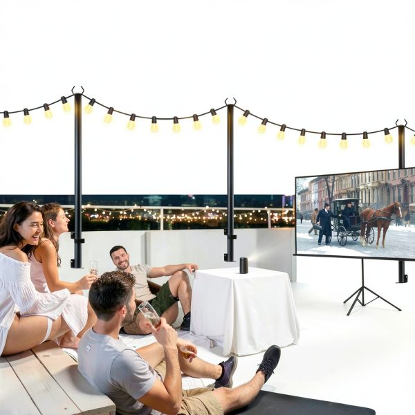 Outdoor String Light Poles AILBTON Metal Design-4