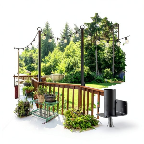 Outdoor String Light Poles by NUERPO Adjustable Metal-4