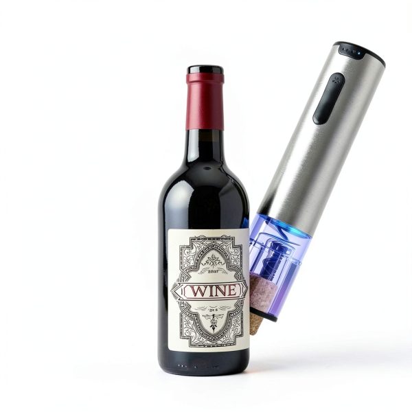 Electric Wine Opener Set HomeHacks USB Rechargeable Silver-1