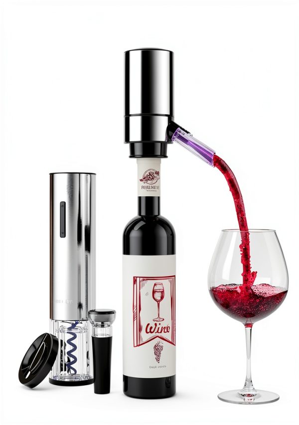 TOMEEM Electric Wine Opener Stainless Steel Aerator Stopper-1