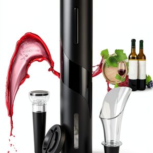 PEIPU Electric Wine Bottle Opener Black Matte ABS Design-0