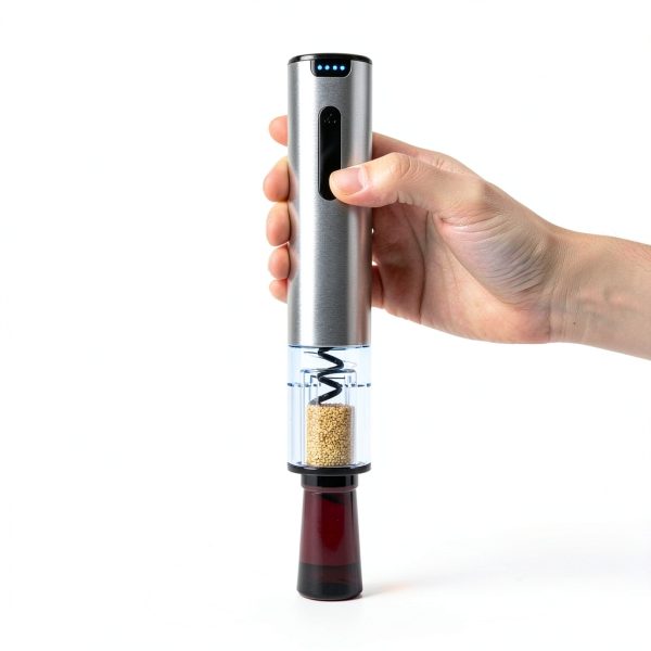 Electric Wine Opener Set HomeHacks USB Rechargeable Silver-3