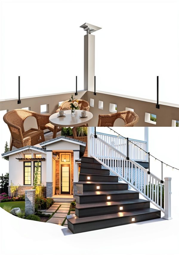 Lemecima String Light Poles Waterproof Steel-4