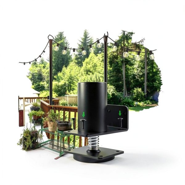 Outdoor String Light Poles by NUERPO Adjustable Metal-4