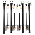 MuliVid Outdoor String Light Poles Sturdy Metal-0