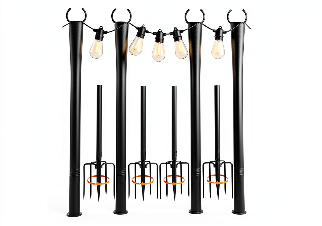 'MuliVid Outdoor String Light Poles'