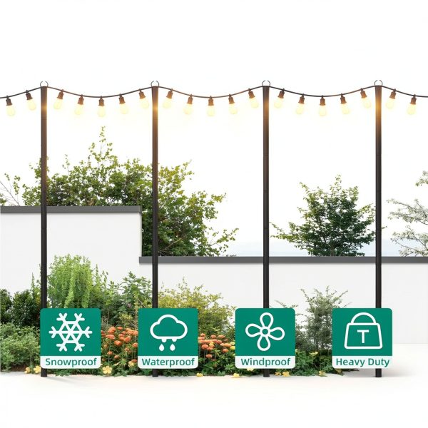 Fuzzy-Bird Outdoor String Light Poles for Patio-2