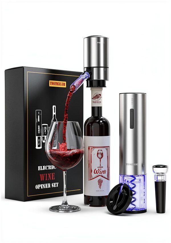TOMEEM Electric Wine Opener Stainless Steel Aerator Stopper-0