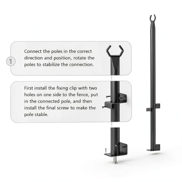 Outdoor String Light Poles by NUERPO Adjustable Metal-6