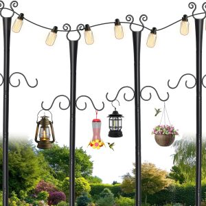 Shepherds Hooks String Light Poles BEMTTALY Metal Classic-0