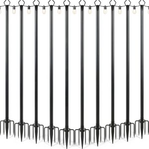 String Light Poles 4 Pack Metal Wall Mount-0