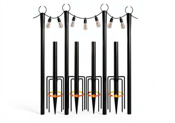 Fuzzy-Bird Outdoor String Light Poles for Patio-0