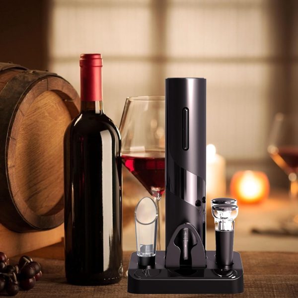 COKUNST Electric Wine Opener Black Rechargeable Kitchen-5