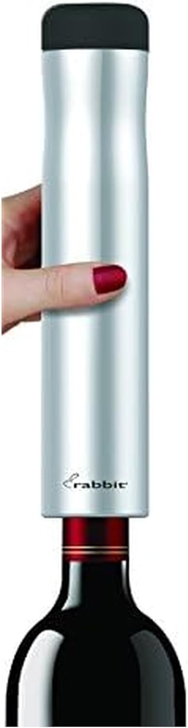 Rabbit electric wine opener in use on a kitchen counter