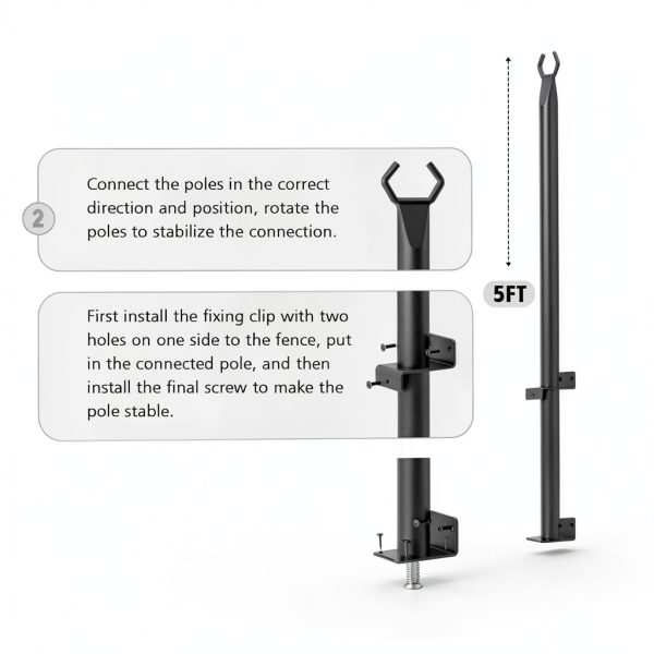 Outdoor String Light Poles by NUERPO Adjustable Metal-6