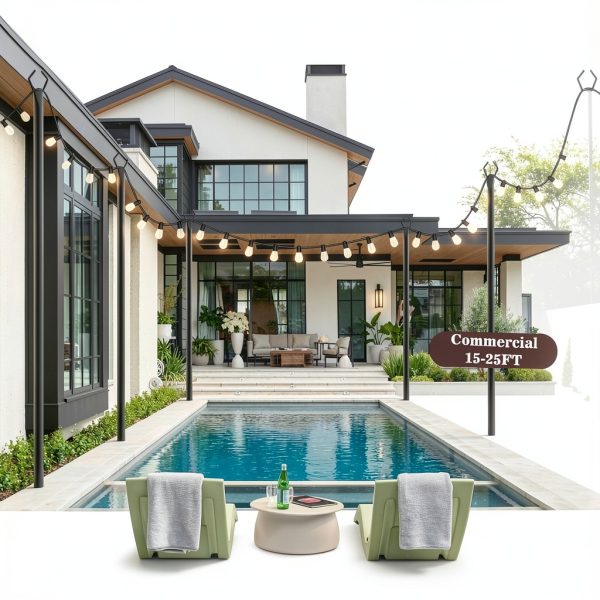 BrightLine 10FT String Light Poles 2 Pack Aluminum-5