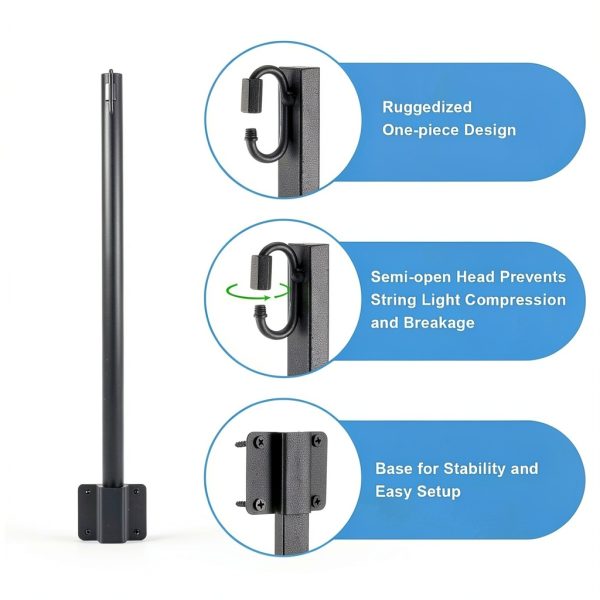 Lemecima String Light Poles Waterproof Steel-1
