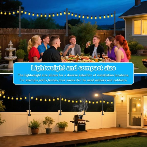 Outdoor String Light Poles by NUERPO Adjustable Metal-4