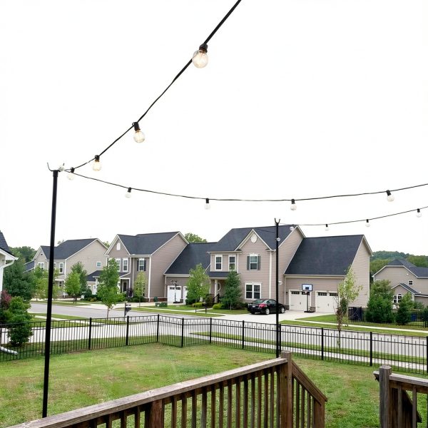 HUGSVIK 6 Pack 10-Ft Metal Light Poles Outdoor String Lights-6