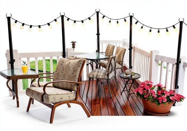 Outdoor String Light Poles by NUERPO Adjustable Metal-1
