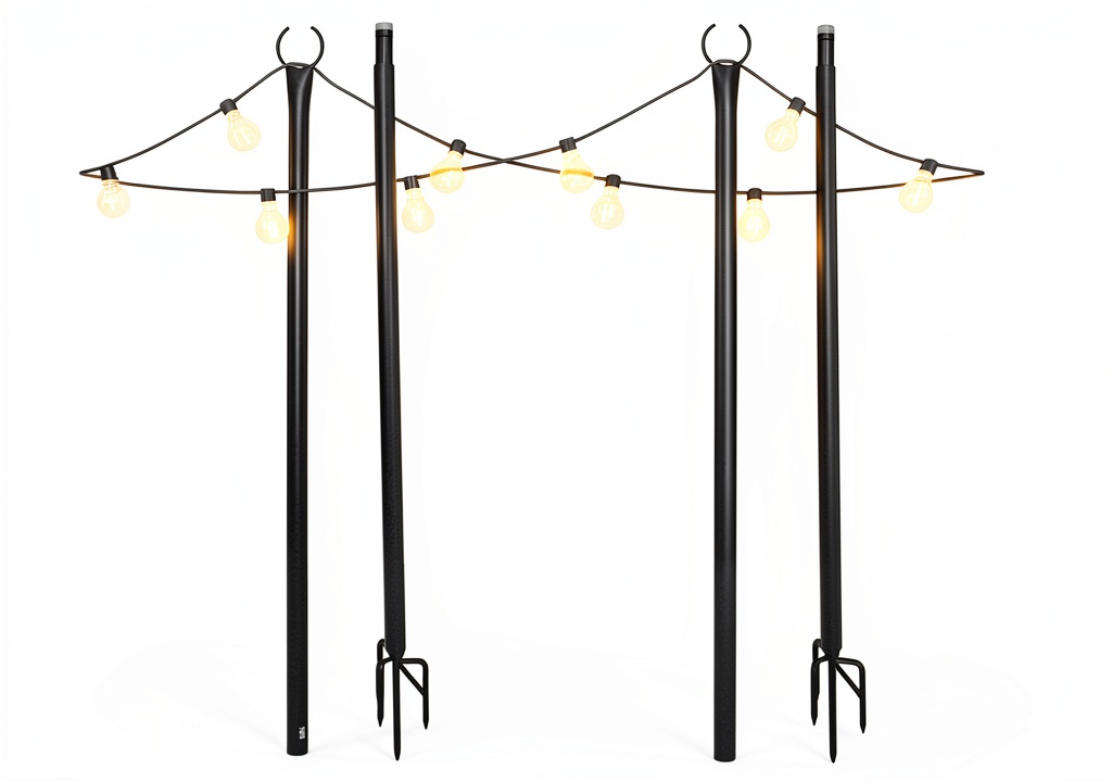 'Holiday Styling Outdoor Solar LED String Light Poles'