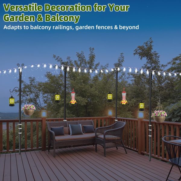 Shepherds Hooks String Light Poles BEMTTALY Metal Classic-1