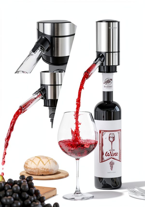TOMEEM Electric Wine Opener Stainless Steel Aerator Stopper-5