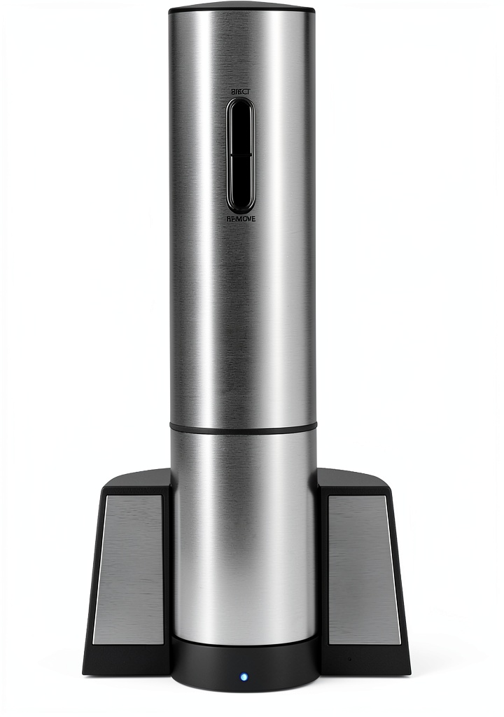 Cuisinart electric wine opener being used at a dinner party