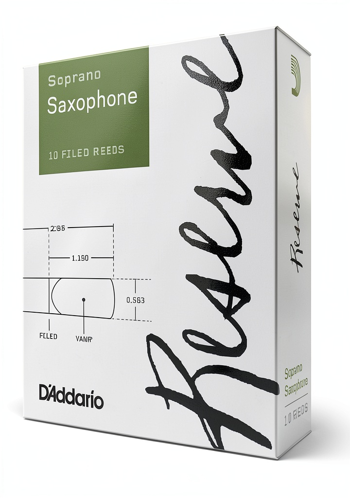 D'Addario soprano sax reed close-up showing cane texture