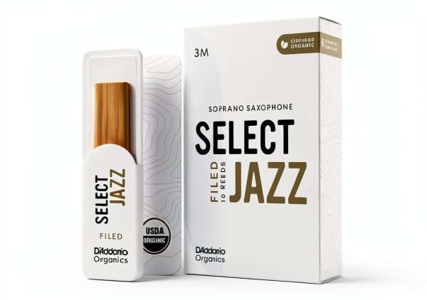 D'Addario Soprano Saxophone Reeds Organic Select Jazz 3 Medium Filed-0