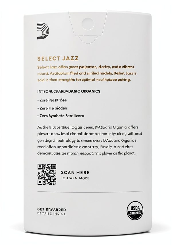 D'Addario Soprano Saxophone Reeds Organic Select Jazz 3 Medium Filed-1