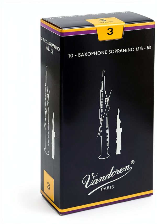 Vandoren SR233 Sopranino Sax Reeds Strength 3 Black 10 Pack-1